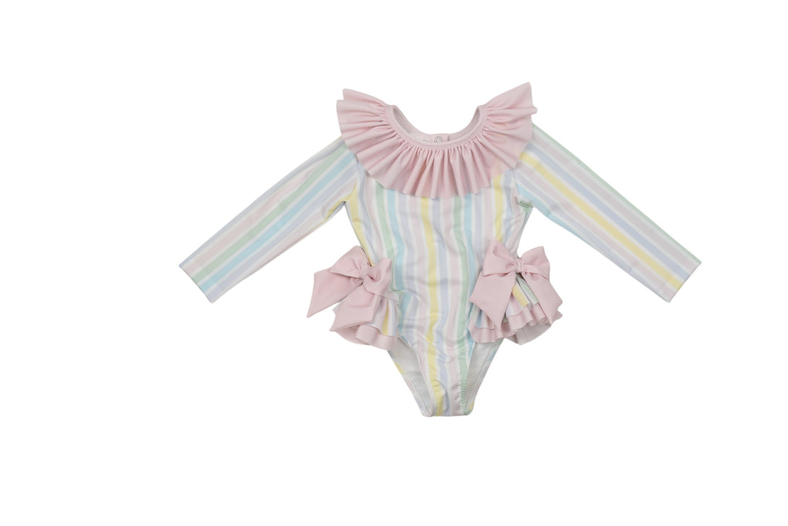 Pastel Stripe Jamaica Long Sleeved Swimsuit