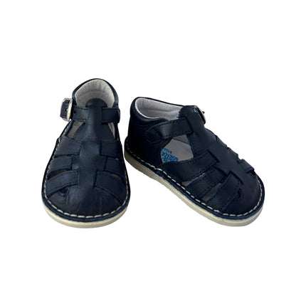 Little Leather Navy Sandals