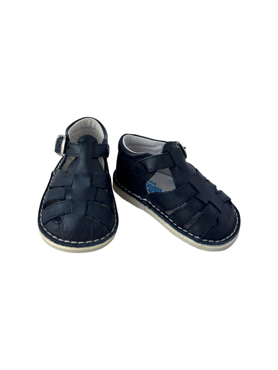 Little Leather Navy Sandals