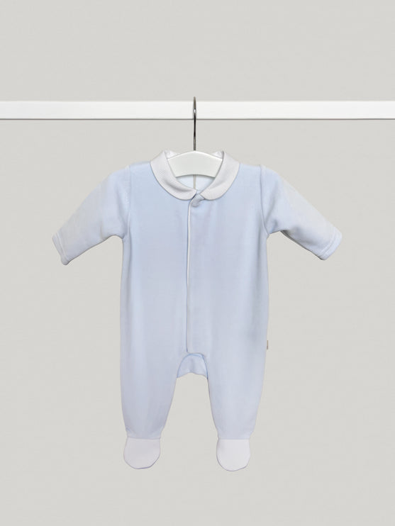 Velour Blue Angel Babygrow