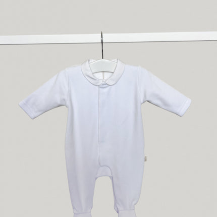 Velour White Angel Babygrow