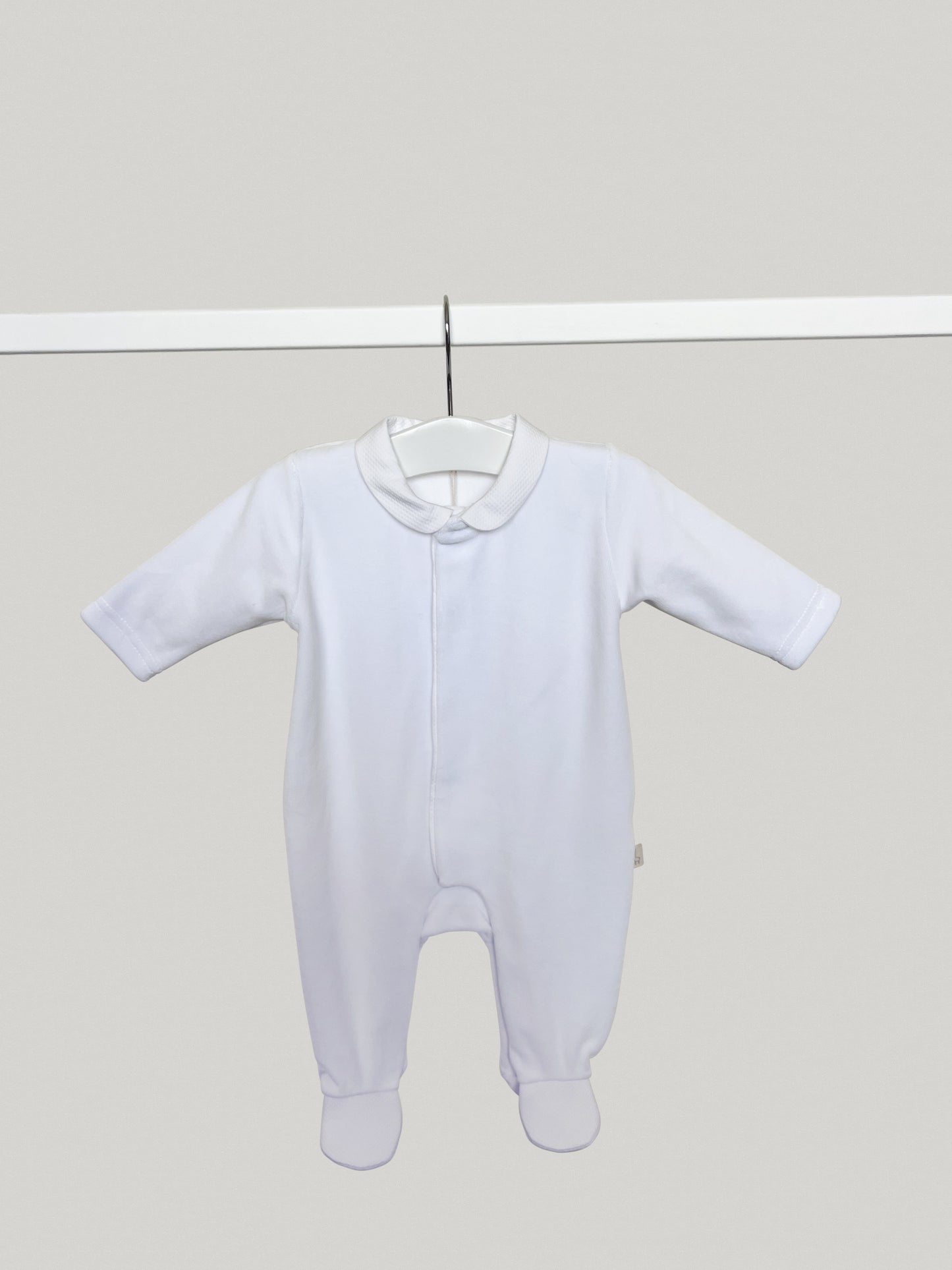 Velour White Angel Babygrow