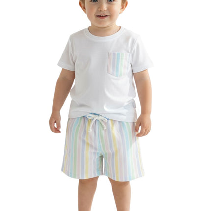 Pastel Stripe Swim Shorts