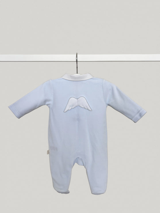 Velour Blue Angel Babygrow