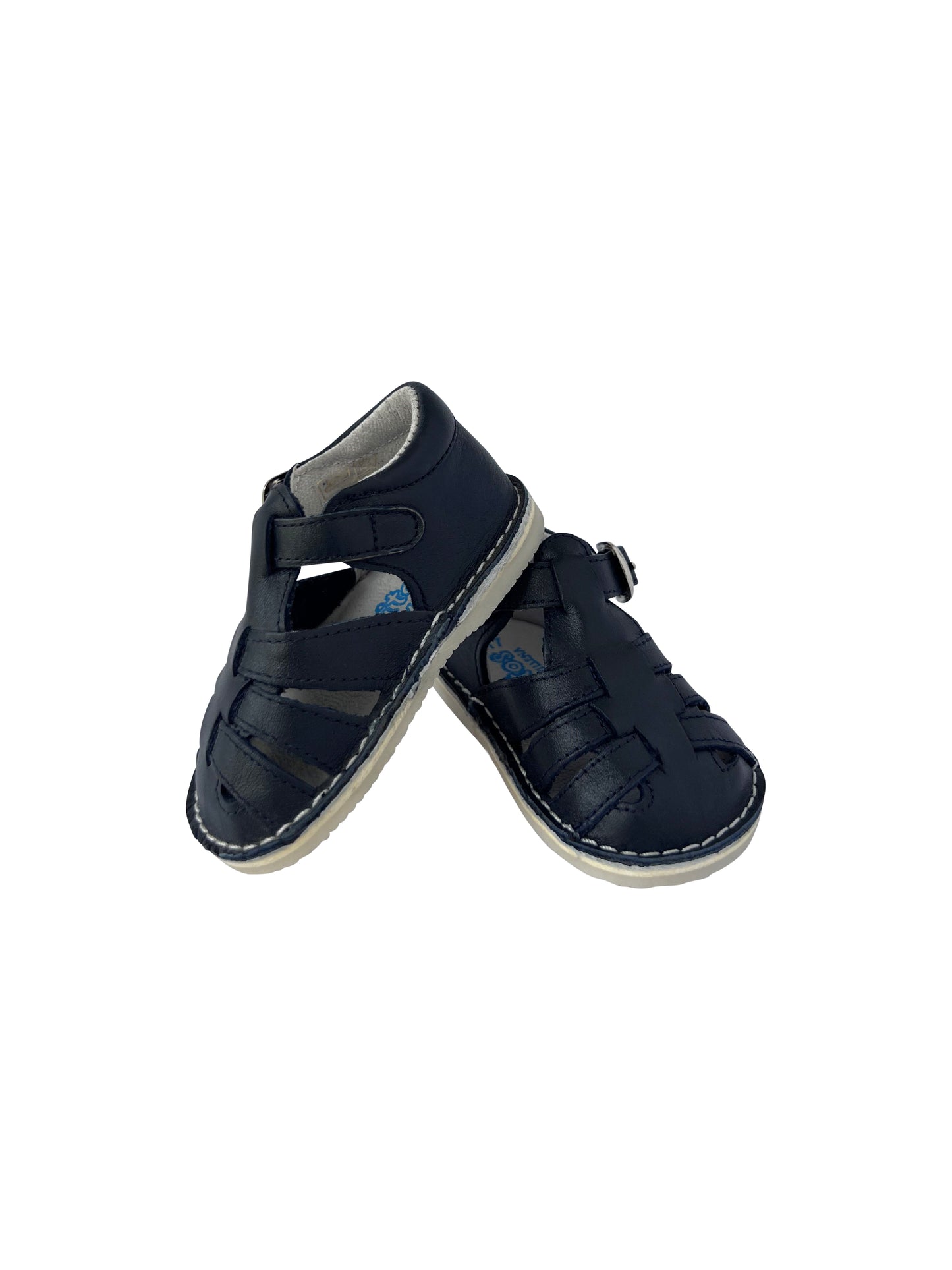 Little Leather Navy Sandals