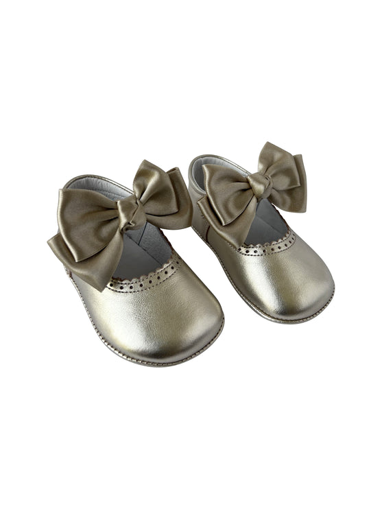 Little Gold Bow Shoes