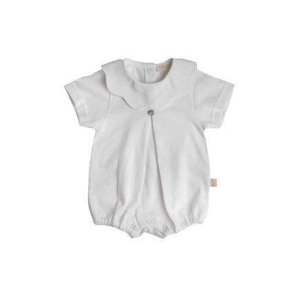 White Scallop Romper