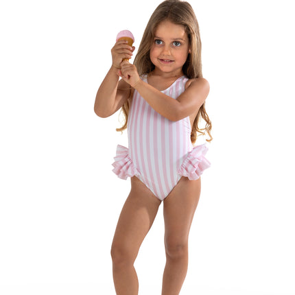 Little Pink Stripe Capri Swimsuit